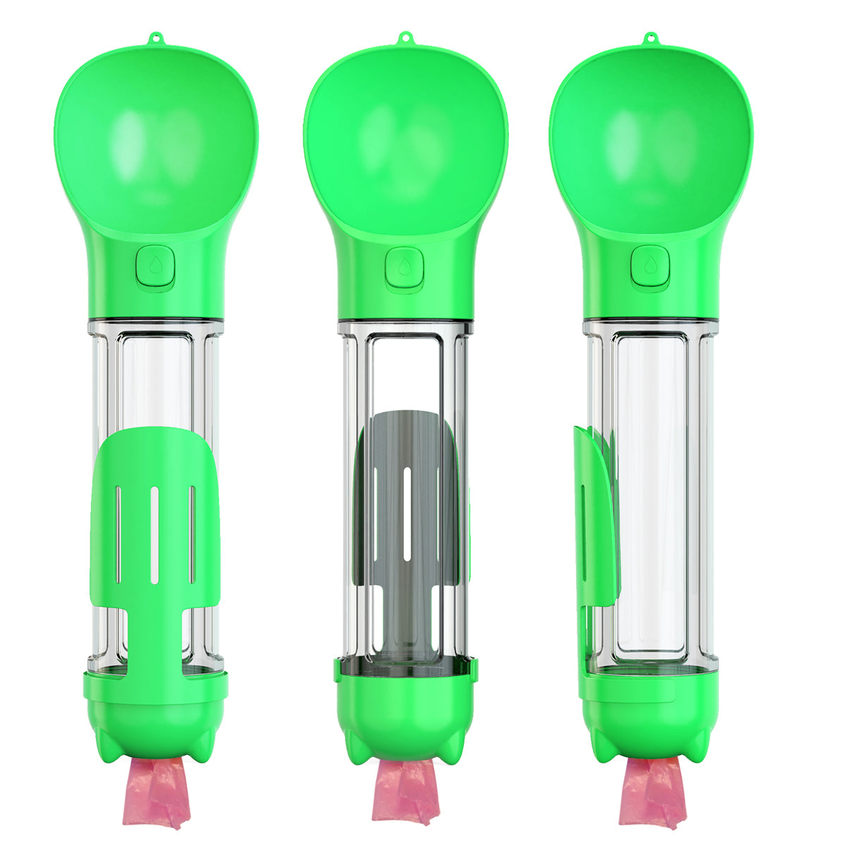 YES4PETS 4 in 1 Portable Pet Dog Puppy Cat Drinking Mug Water Feeder Bottle Valve Travel Bottle Green