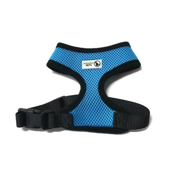 Pet Harness Soft Air Mesh Padded Adjustable X-Large Light - Moondidley PetsBlue
