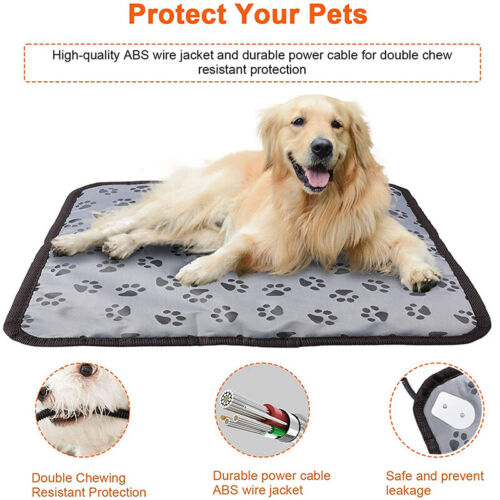 Pet Electric Heating Pad Heated Mat Warmer Blanket Bed for Dog Cat Puppy 45x45CM