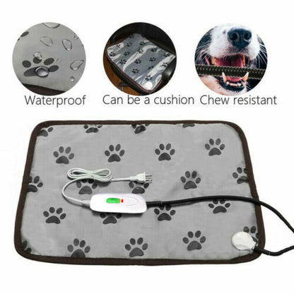 Pet Electric Heating Pad Heated Mat Warmer Blanket Bed for Dog Cat Puppy 45x45CM