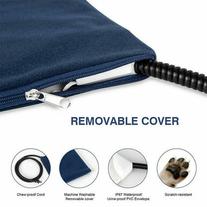 Electric Pet Heat Pad: Waterproof Heating Mat for Cat Dog Bed | Chew Resistant M