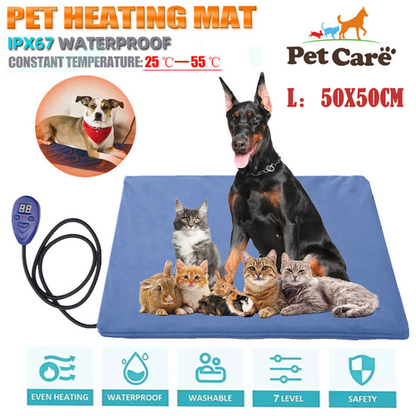 Electric Pet Heat Pad: Waterproof Heating Mat for Cat Dog Bed | Chew Resistant L