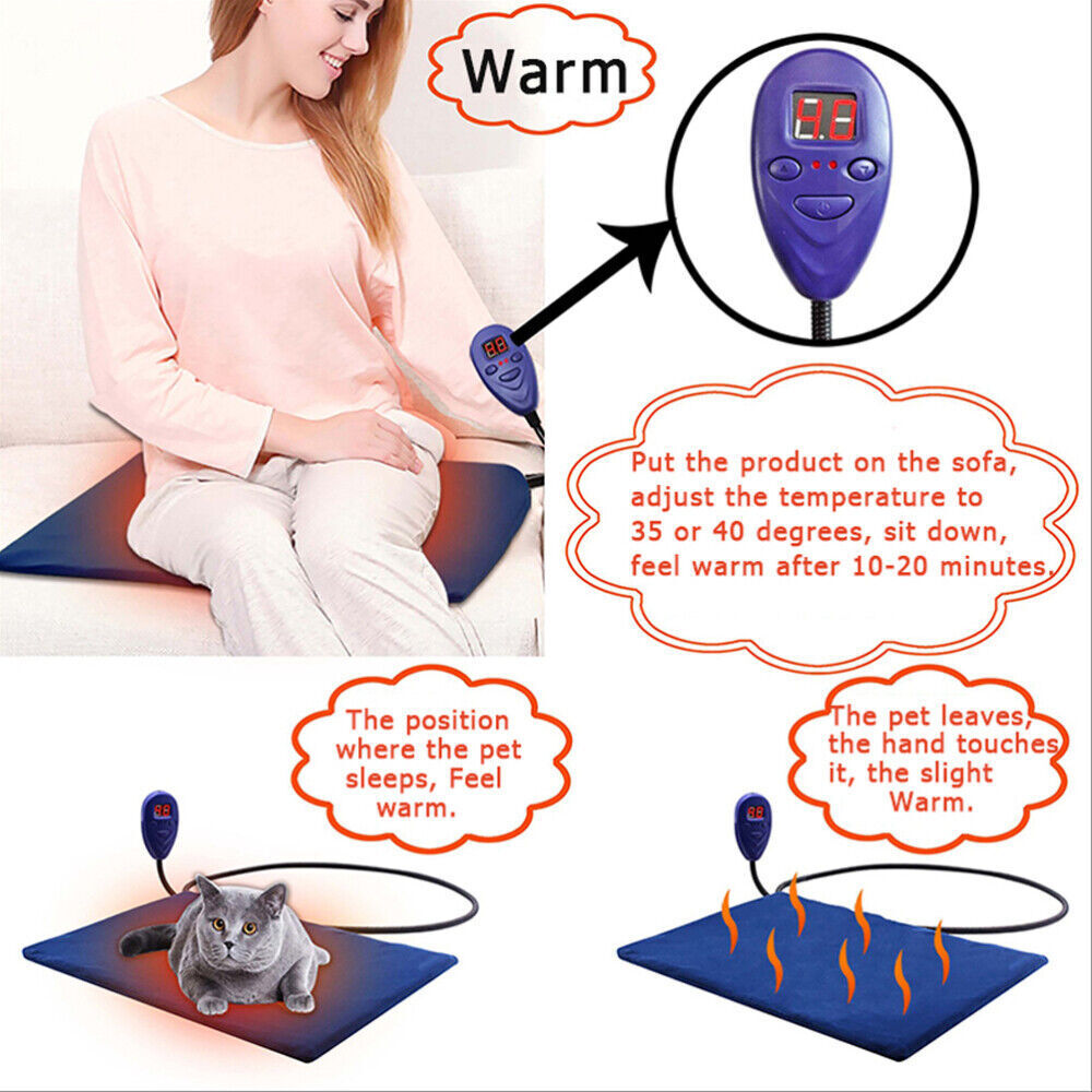 Electric Pet Heat Pad: Waterproof Heating Mat for Cat Dog Bed | Chew Resistant XL