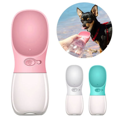 Pet Travel Water Bottle Portable Dogs rinking Feeder Leak-Proof Dispenser - Pink