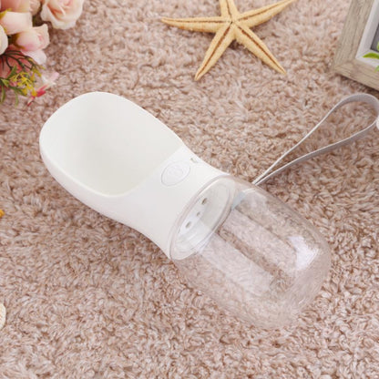 Pet Travel Water Bottle Portable Dogs rinking Feeder Leak-Proof Dispenser - White