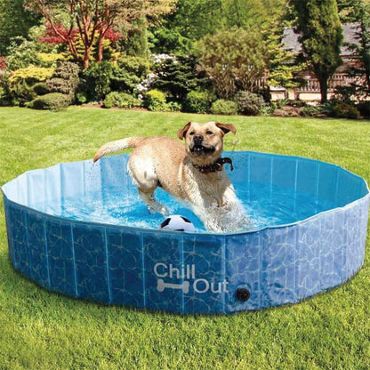 L Dog Swimming Pool Pet Chill Out Plastic Puppy Bath Splash Fun All For Paws