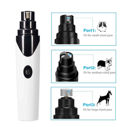 Pet Nail Grinder Dog Cat Electric Trimmer Rechargeable Clipper Claw Filer N8