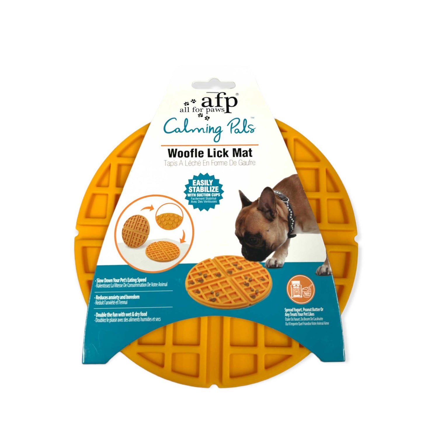 Dog Woofle Lick Mat - Food and Treat Sticky Slow Feeder Pad - Calming Toy