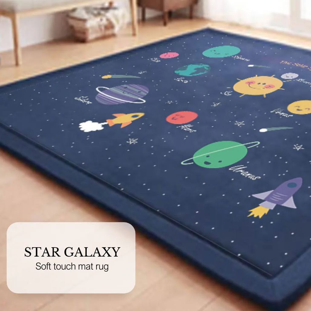 Soft Touch Ultra Plush Memory Foam Kids Star Galaxy Mat - 200 X 400 CM