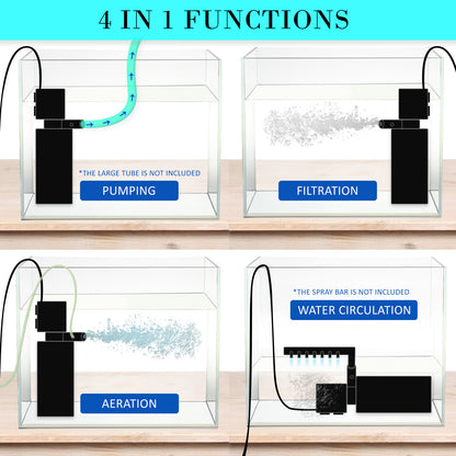 Aquarium Submersible Filter Pond Pump 600L/H 8W 1m