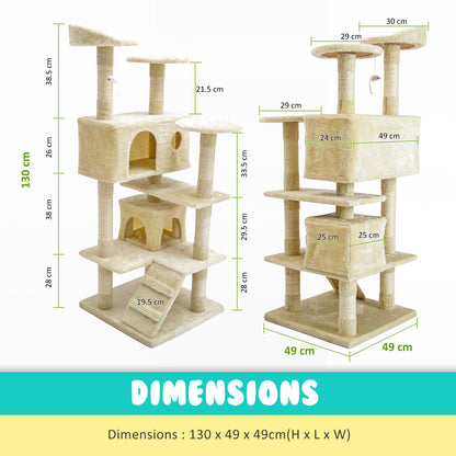 Cat Tree Multi Level Scratcher SOHO 130cm BEIGE