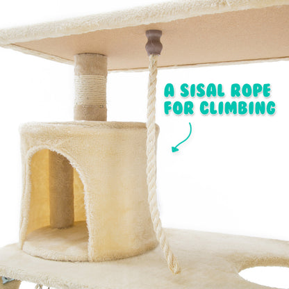 Cat Tree Multi Level Scratcher MAPLE 140cm BEIGE