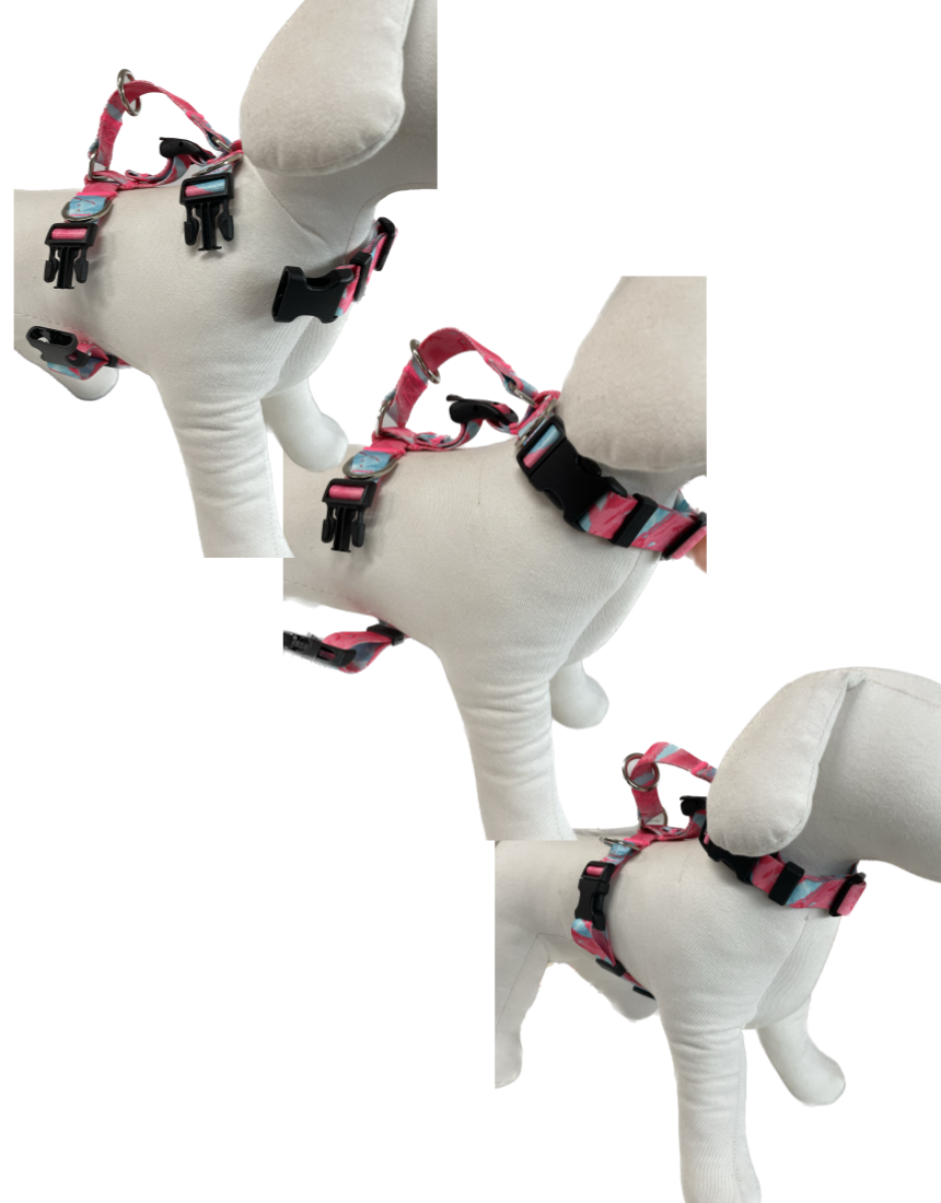 Dog Double-Lined Straps Harness Adjustable L SWEET GREEN