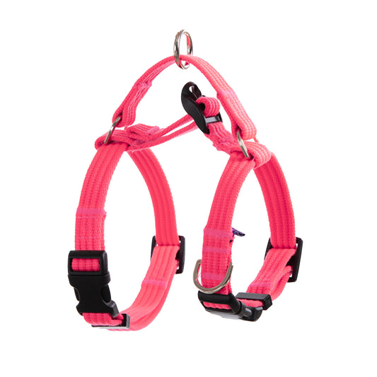 Dog Double-Lined Straps Harness Adjustable M NEON CAROL-PINK