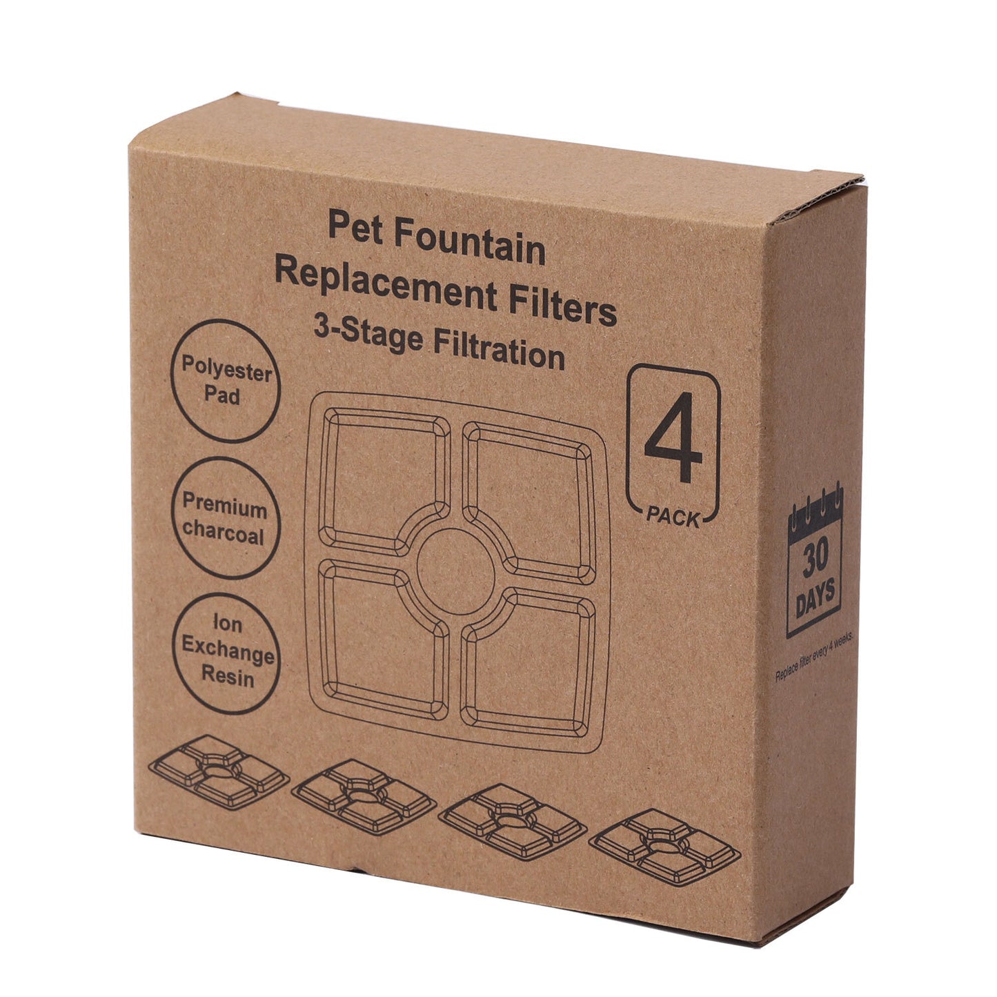 YES4PETS 8 x Pet Dog Cat Fountain Filter Replacement Activated Carbon Ion Filtration System  Dispenser Compatible