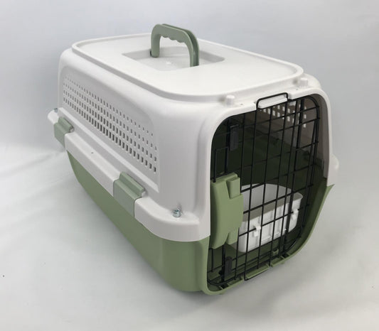 YES4PETS Medium Dog Cat Rabbit Crate Pet Kitten Carrier Parrot Cage Grey Green