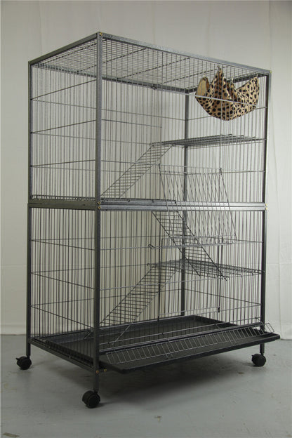 YES4PETS Pet 140cm 4 Level Bird Ferret Parrot Cage Aviary Cat Castor