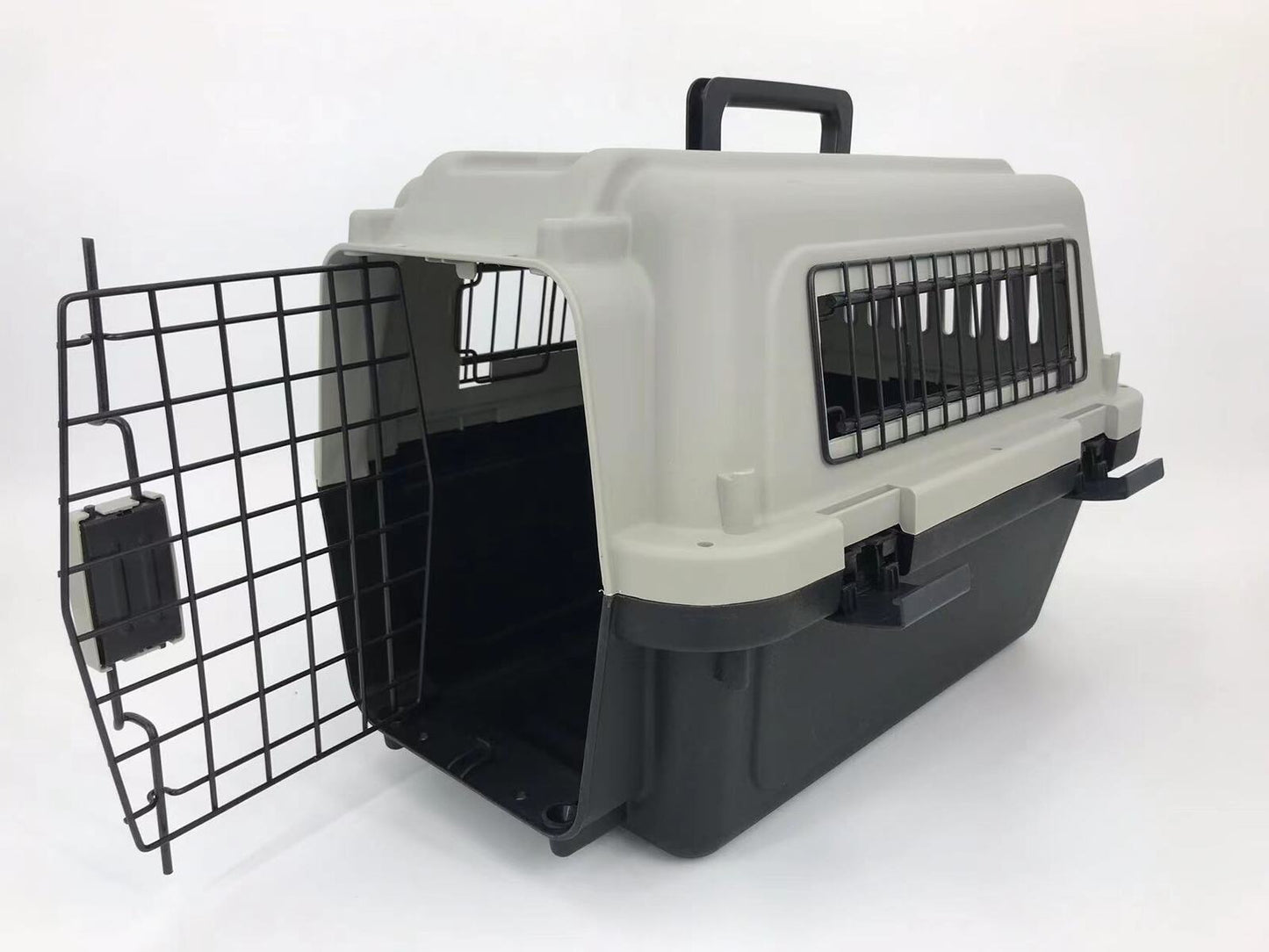 YES4PETS Medium Portable Pet Dog Cat Carrier Travel Bag Cage House Safety Lockable Kennel Grey