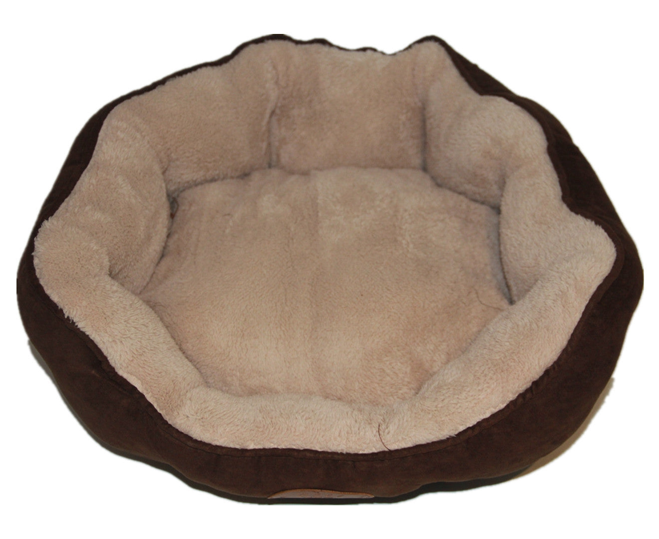 YES4PETS Washable Brown Fleece Dog Cat Bed-Medium