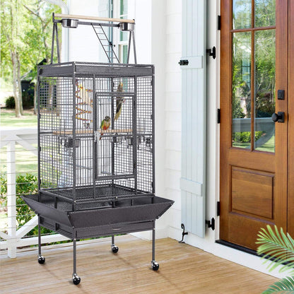 174cm Large Rolling Mobile Bird Cage Birdcage Finch Aviary Parrot Animals Playtop Stand Canary Finch