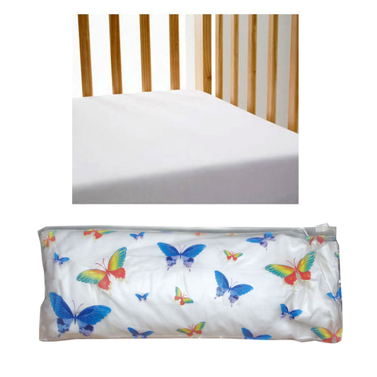 Gypsy Kids 100% Cotton Large Cot Fitted Sheet White 75 x 131 + 11 cm