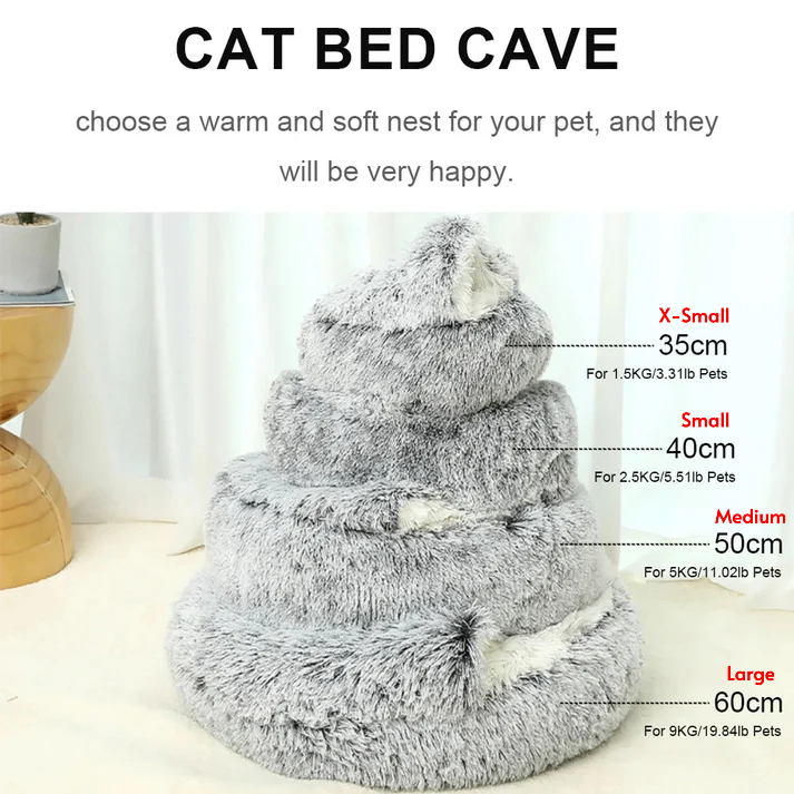 Light Brown Medium PawfectFriend Cozy Burrowing Cave Pet Bed for Dogs Cats Kitten Plush Warm Soft Sleeping Nest