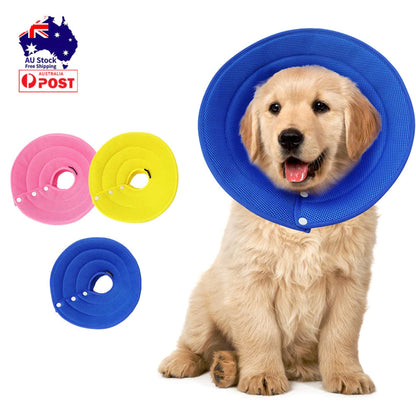 Ondoing Pet Dog Cat Elizabethan Collar Adjustable Cone Mesh Recovery Multicolor