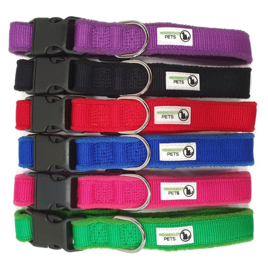 100% Pure Bamboo Fibre w/Fleece Lining Dog Collar Plastic Buckle - Moondidley Pets X-Small Green