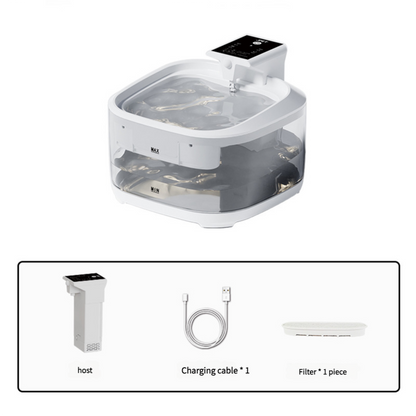 4.5L Smart Pet Water Fountain with Digital Display and Charging Cable – White Design