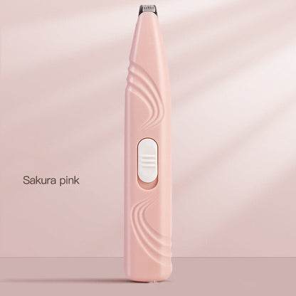 Portable Pet Hair Trimmer in Sakura Pink with Precision Blade and Ergonomic Design