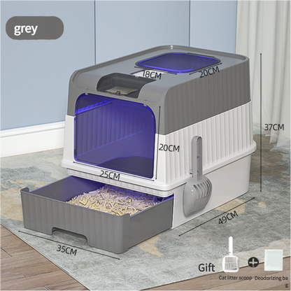 Automatic UV Sterilizing Cat Litter Box -Enclosed Design, Odor Control, and UV Germicidal Technology