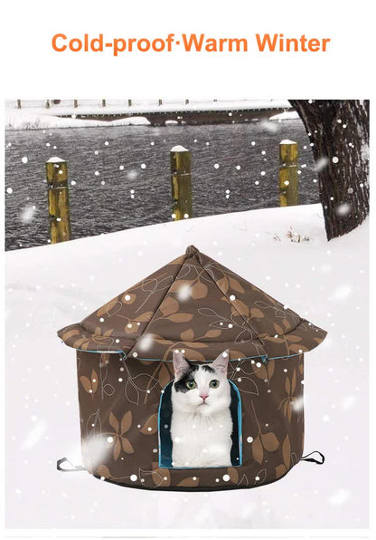 Outdoor Waterproof Cat House - Insulated, Weatherproof, Warm Shelter for Cats, Ideal for Winter Protection,Size: M 40*41cm