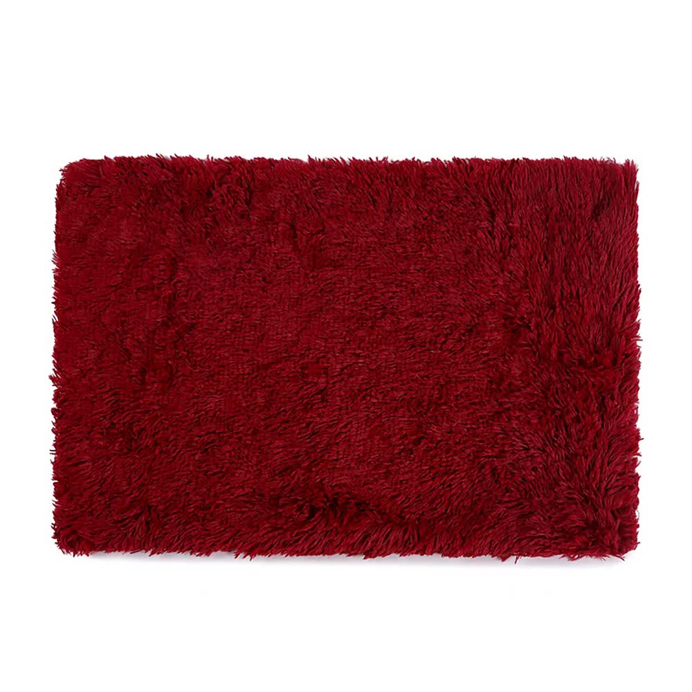 Fluffy Pet Blankets-Soft Faux Fur, Anti-Anxiety Cozy Throws for Cats and Dogs, M 80*55cm wine red