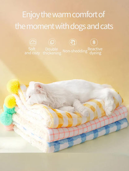 Multi-Use Pet Blanket -Soft Cushion, Blanket, and Pillow for Cats and Small Dogs, Blue XL100*78CM