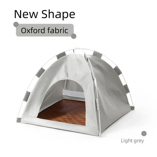 Outdoor Cat House,Pet Tent -Windproof and Dustproof Shelter for Small Pets, Grey, Size: M  40*40*37cm