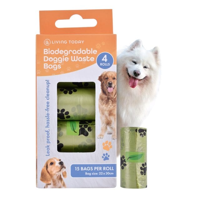 LIVINGTODAY 60 Biodegradable Unscented Pet Dog Poop Waste Bags