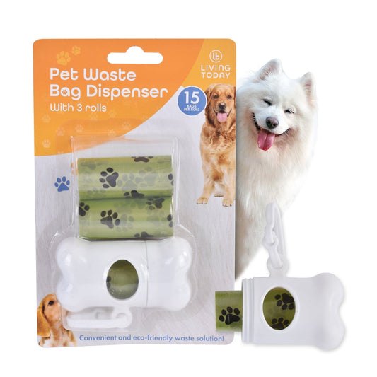 LIVINGTODAY Pet Dog Poop Dispenser and 45 Biodegradable Unscented Waste Bags